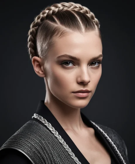 Buzzed Sides with Center Twist Braid
