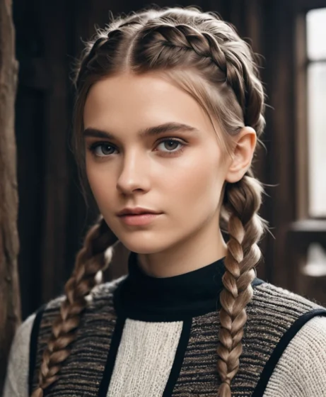 Choppy Pixie with Ladder Braids