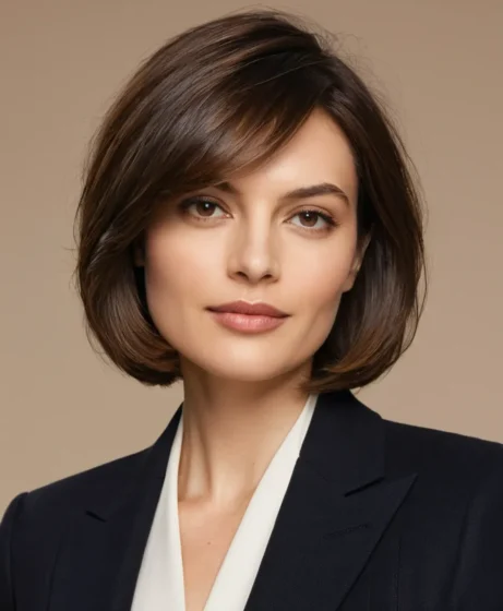 Classic Layered Bob with Side Part