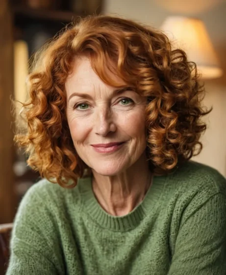 Curly Bob with Side Part