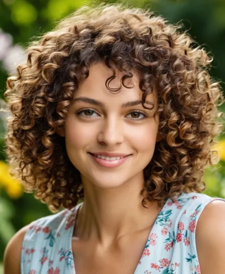 Curly Short Layers for Thick Hair
