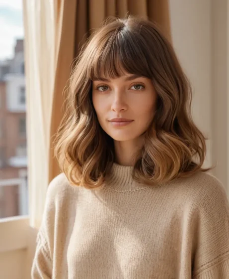 Curtain Bangs with Medium Hair