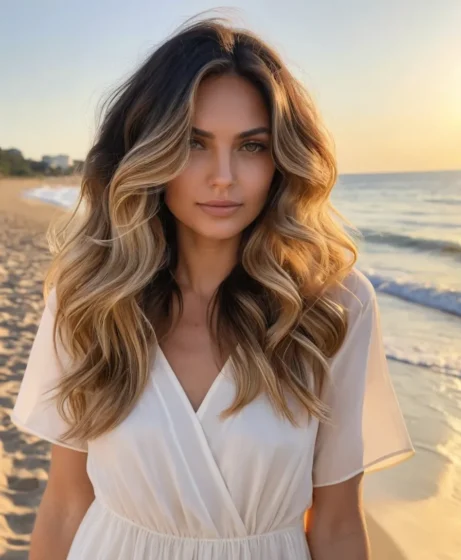 Dark Brown to Golden Blonde Fade