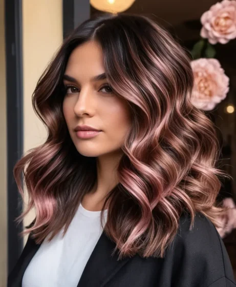 Dark Brown with Rose Brown Highlights
