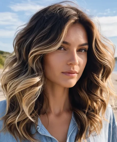 Dark Brown with Sandy Blonde Balayage