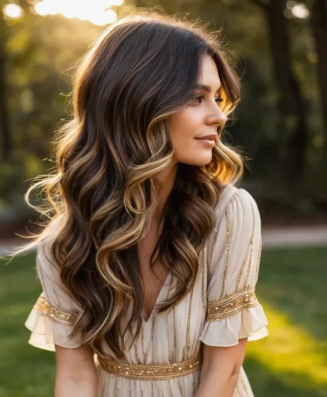 Deep Brunette with Golden Ribbons