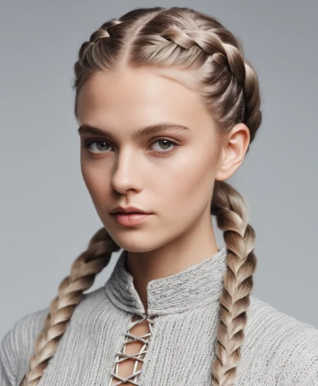 Half-Up Rope Braids on Pixie Cut