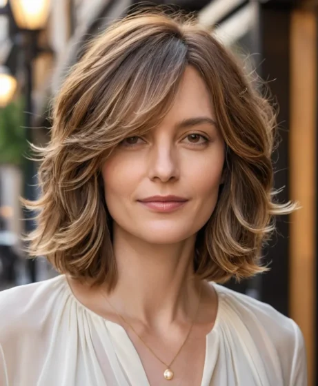 Layered Bob with Feathered Ends