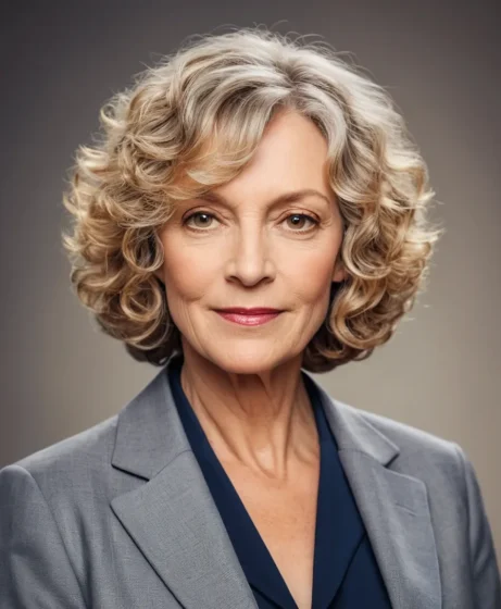 Layered Curly Bob with Volume