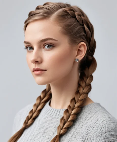 Layered Pixie with Side Braids