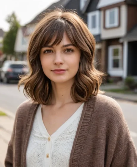 Medium Hair with Side Bangs