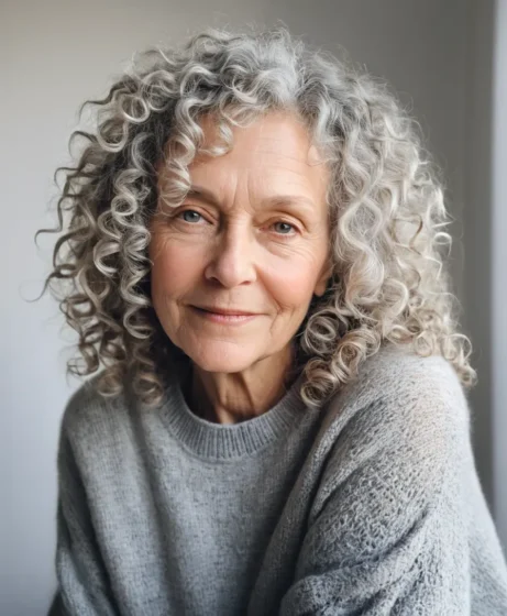 Natural Gray Curly Style