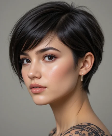 Pixie with Deep Side Part