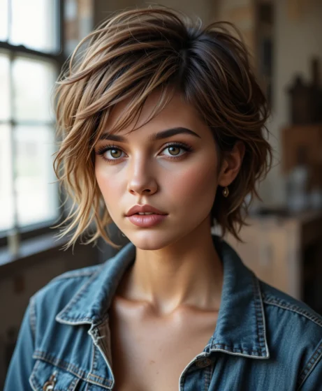 Shaggy Pixie with Uneven Layers