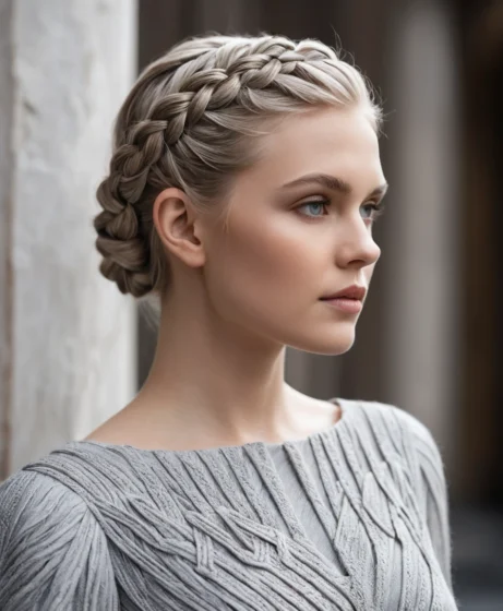 Shaved Undercut with Braided Crown