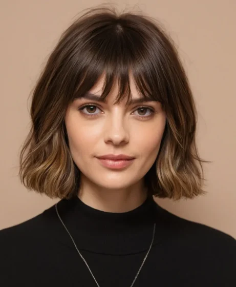 Short Layered Cut with Curtain Bangs