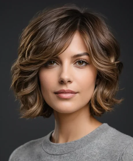 Short Layered Cut with Volume at Crown