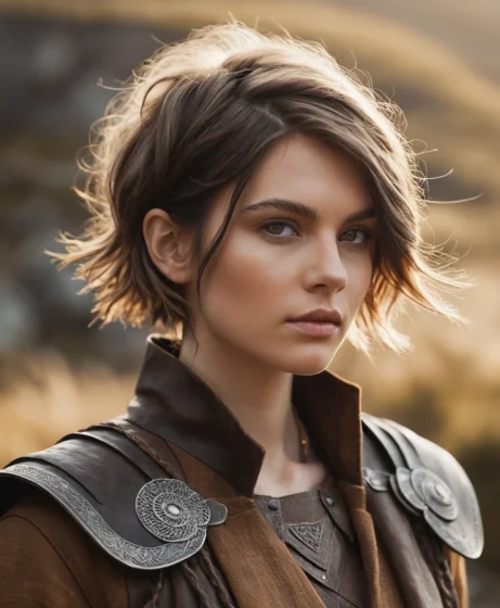 Short Textured Hair with Leather Wraps