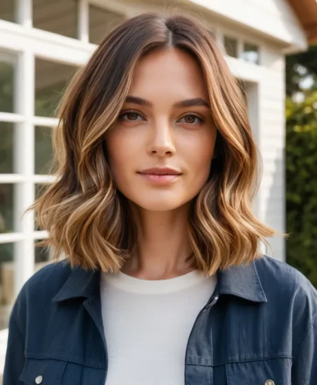 Shoulder-Length Cut with Face-Framing Highlights