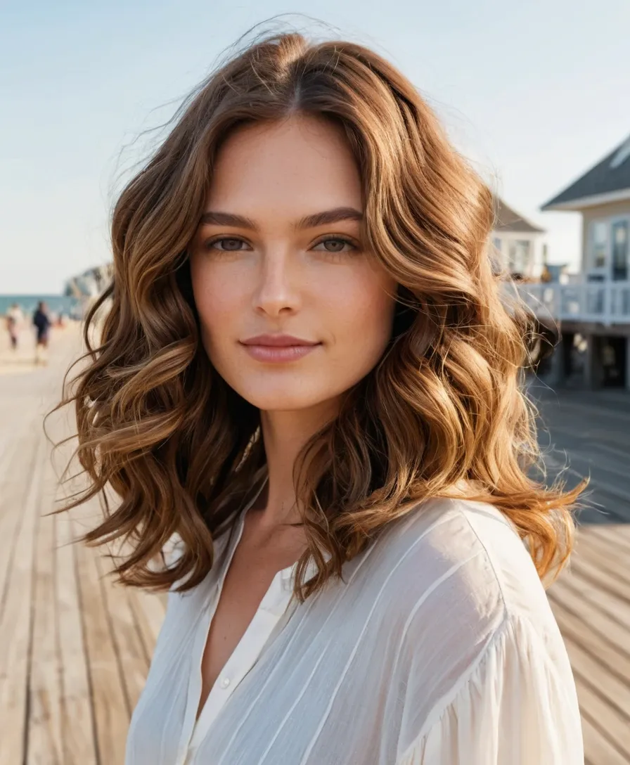 Side-Parted Wavy Lob