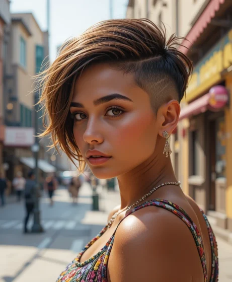 Side-Shaved Pixie for Bold Style