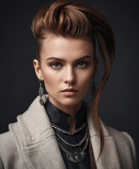 Side-Swept Mohawk with Knot Accents
