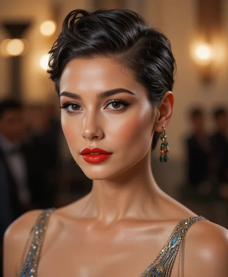 Slicked-Back Pixie for a Chic Finish