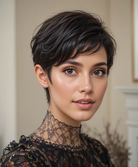Soft Feminine Pixie with Rounded Shape