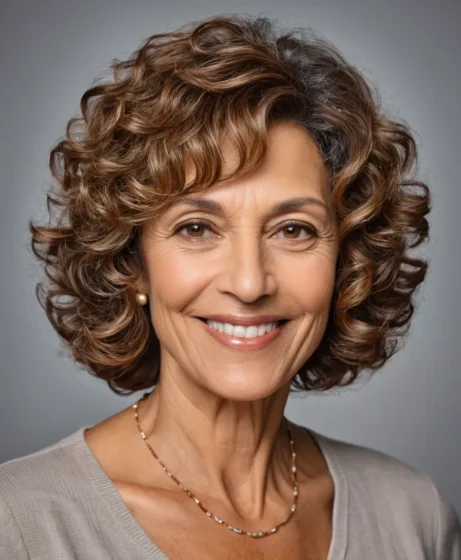 Soft Layered Curly Bob