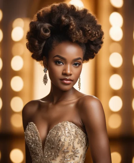 Afro Puff with Defined Texture