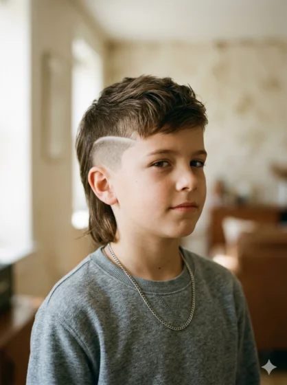 Baseball Mullet with Hard Part Detail