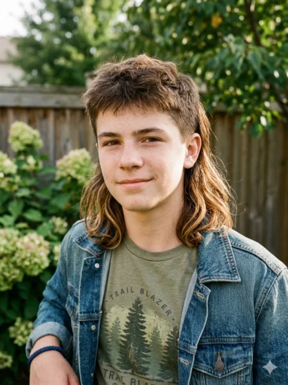 Baseball Mullet with Highlighted Tips