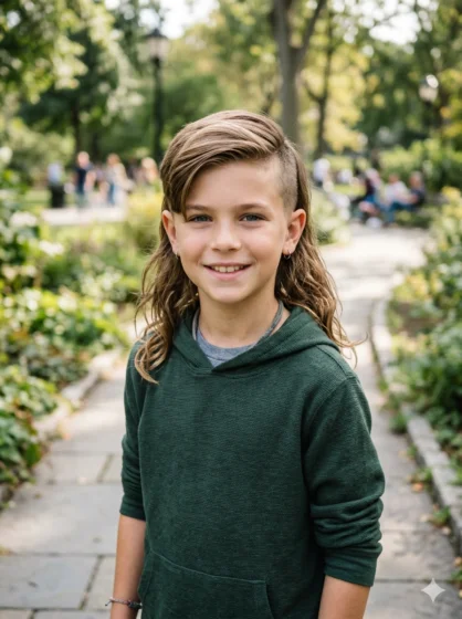 Baseball Mullet with Side-Swept Front