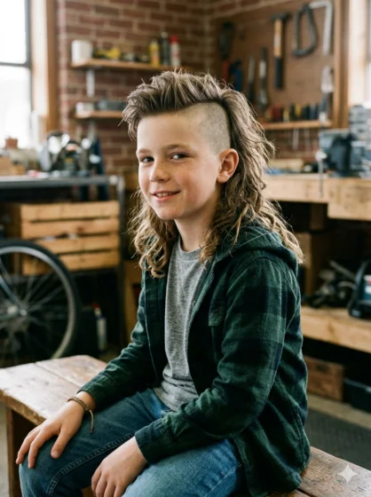 Baseball Mullet with Undercut Sides