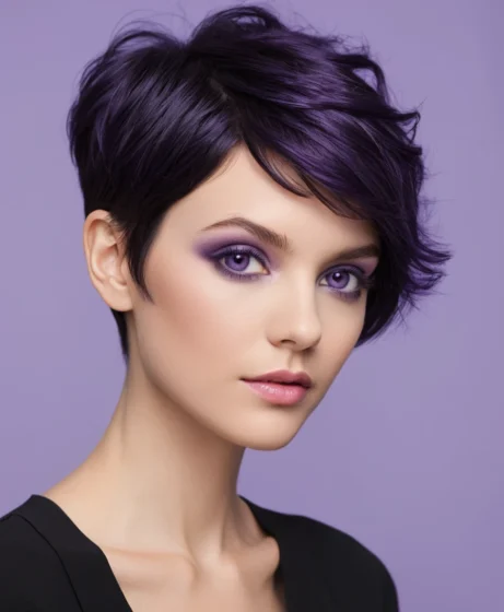 Black Violet Modern Pixie

