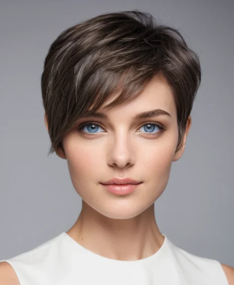 Dark Ash Brown Pixie
