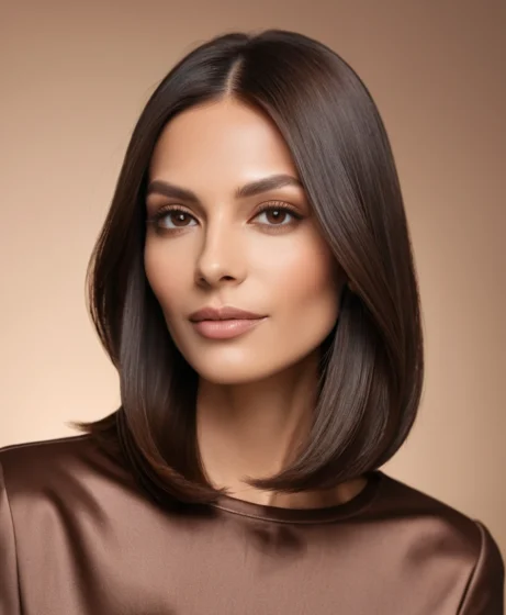 Dark Chocolate Espresso Lob with Sleek Finish