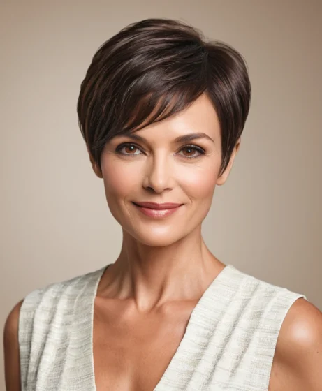 Espresso Brown Pixie Cut
