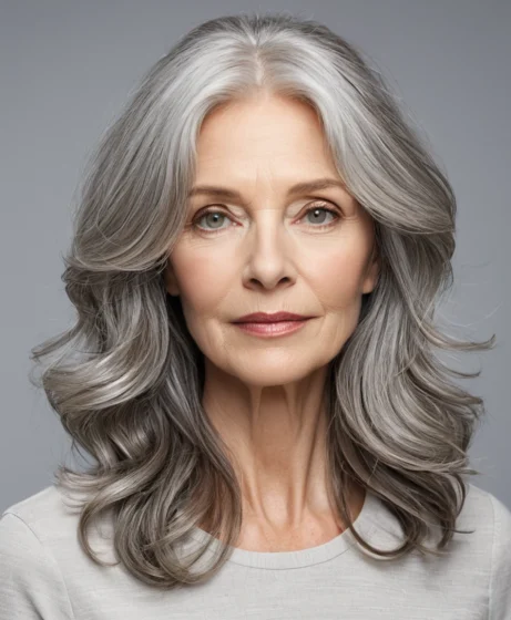 Long Gray Layers With Natural Texture