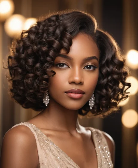 Shoulder-Length Bob with Soft Curls
