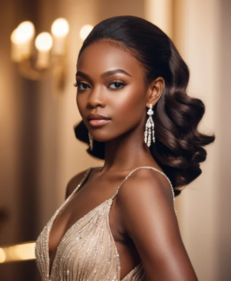Side-Parted Straight Hair with Volume