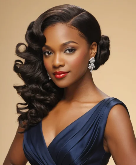 Side-Swept Hollywood Waves