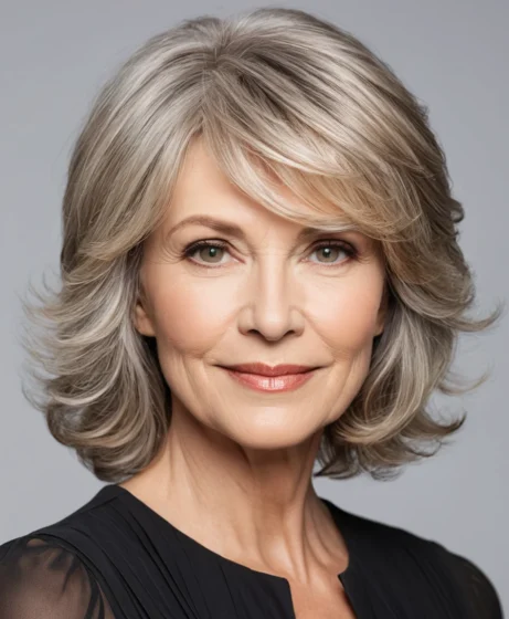 Soft Feathered Layers With Side Swept Bangs