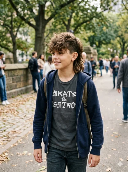 Textured Baseball Mullet with Choppy Layers