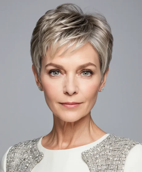 Textured Pixie With Layered Crown