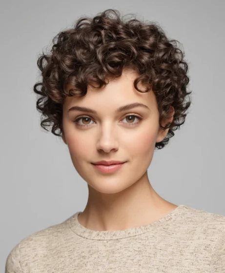 Classic Soft Curly Pixie Cut