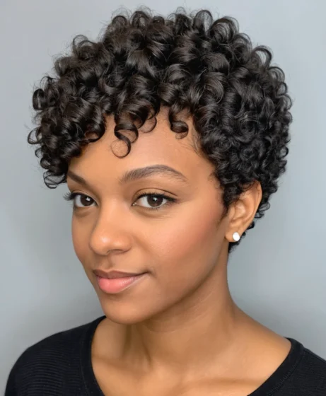 Curly Pixie With Natural Coils