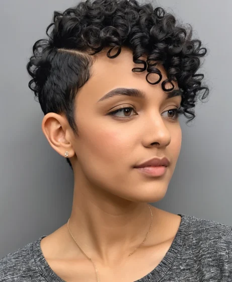 Curly Pixie With Undercut