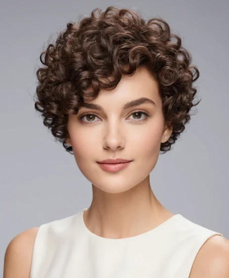 Rounded Curly Pixie Shape