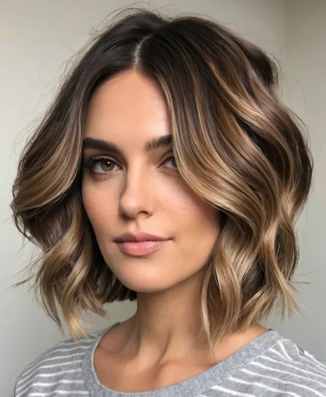 Angled Bob with a Deep Side Part and Waves